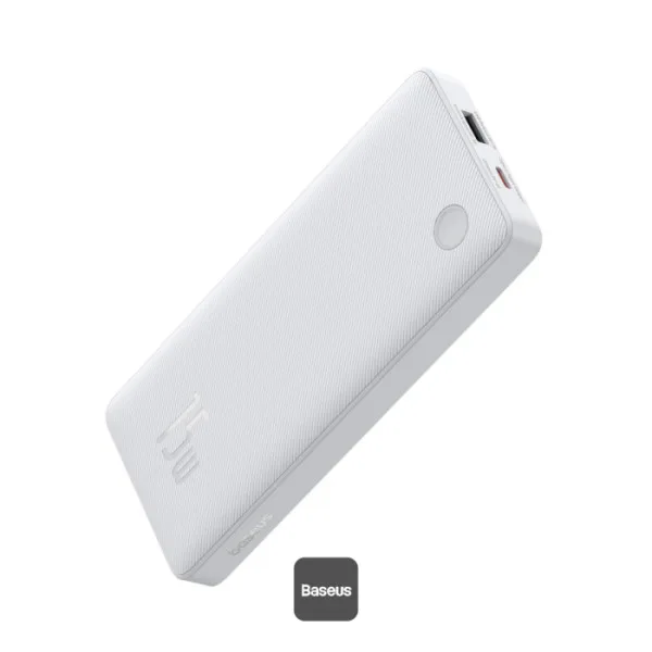 OS-Baseus Airpow Lite Power Bank 10000mAh 15W Moon White (With Simple Series Data Cable USB to Type-C 30cm White & Black)