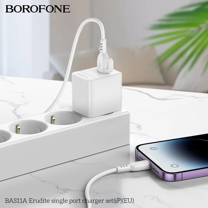 Borofone BAS11A Erudite single port charger set(Micro)(EU) White