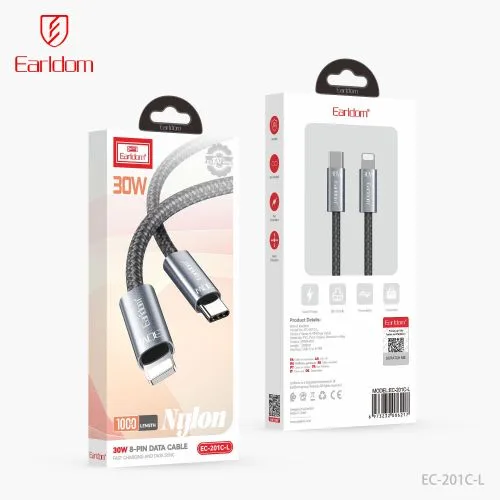 Earldom Cable Nylon 30W 8Pin To DAta Cable EC-201C-L