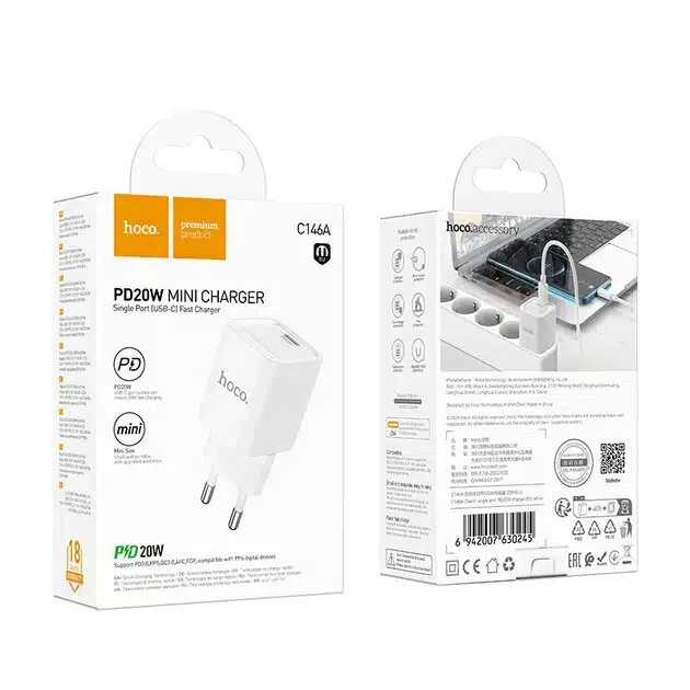 Hoco C146A Charm single port PD20W charger(EU)