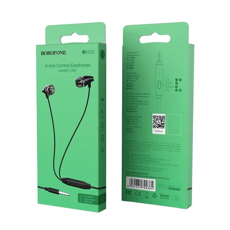 Borofone BM25 Sound edge universal earphones with mic