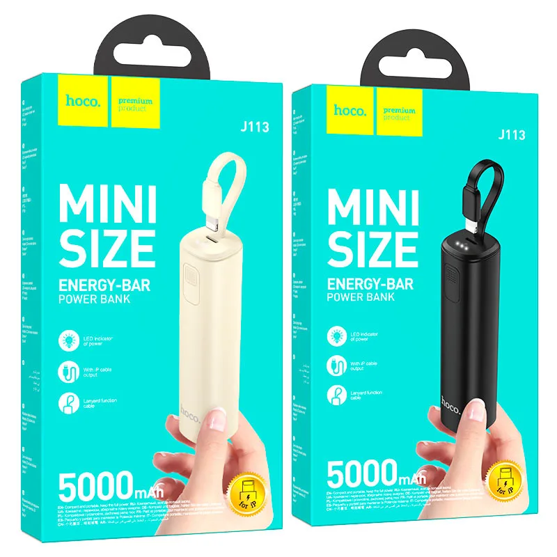 Hoco J113 Energy-bar power bank with cable(Type-C)(5000mAh)