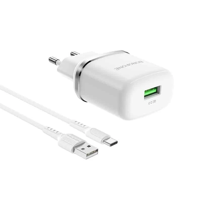 Borofone BA36A High speed single port QC3.0 charger set(Type-C)(EU)