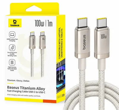 Baseus Titanium Alloy Fast Charging Cable Type-C to Type-C 100W 1m Galaxy Titani