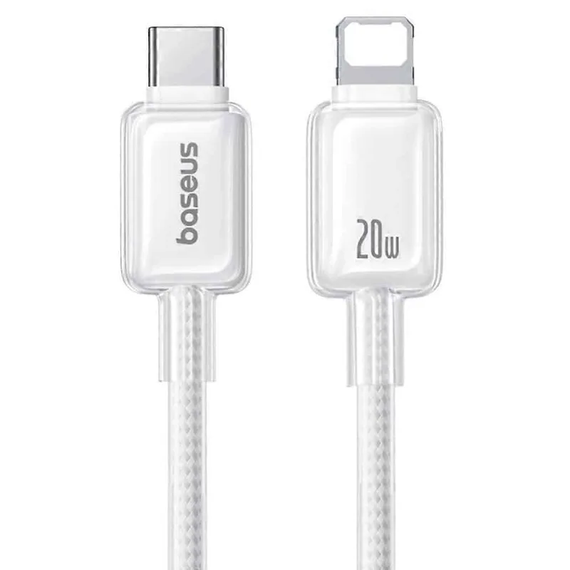 Baseus Crystal Fast Charging Data Cable USB-c to iP 20w 1m Moon White