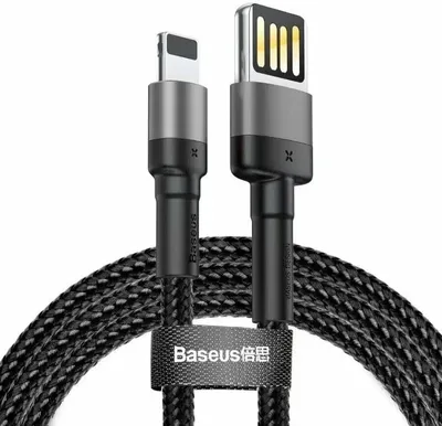 Baseus Cafule Cable（special edition）USB For iP 2.4A 1m Grey+Black