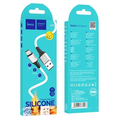 Hoco X86 Type-C Spear silicone charging data cable White