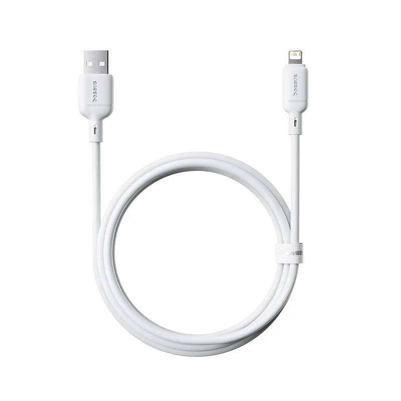 OS-Baseus Silky Series Fast Charging Cable USB to iP 2.4A 2m Moon White