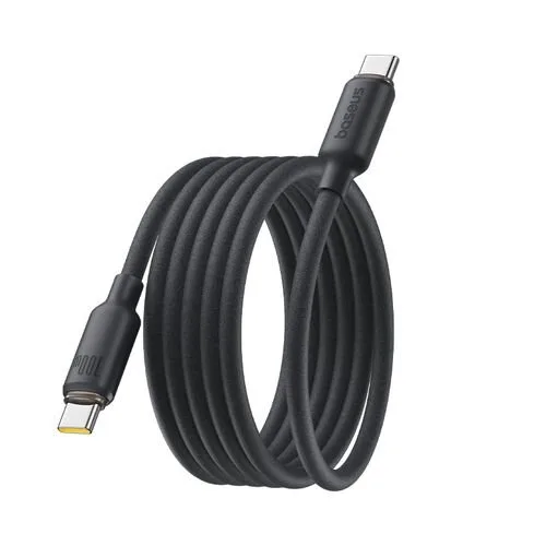 Baseus Foamed Silicone Pro Magnetic Fast Charging Data Cable USB-C to USB-C 100W Cosmic Black 1m