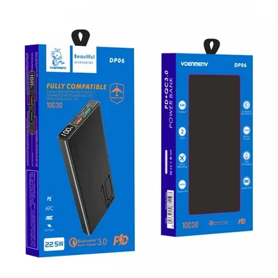 Vdenmenv Power Bank Fully Compatible 22.5W Q.C. 3.0 PD 10 000Mah DP06
