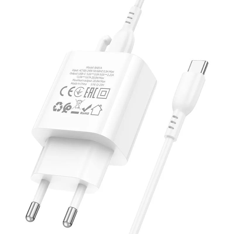 Borofone BA100A Original single port PD20W charger(EU) white