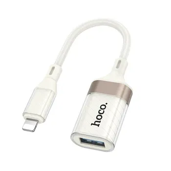 Hoco UA39 Crystal iP male to USB female 2.0 adapter apricot