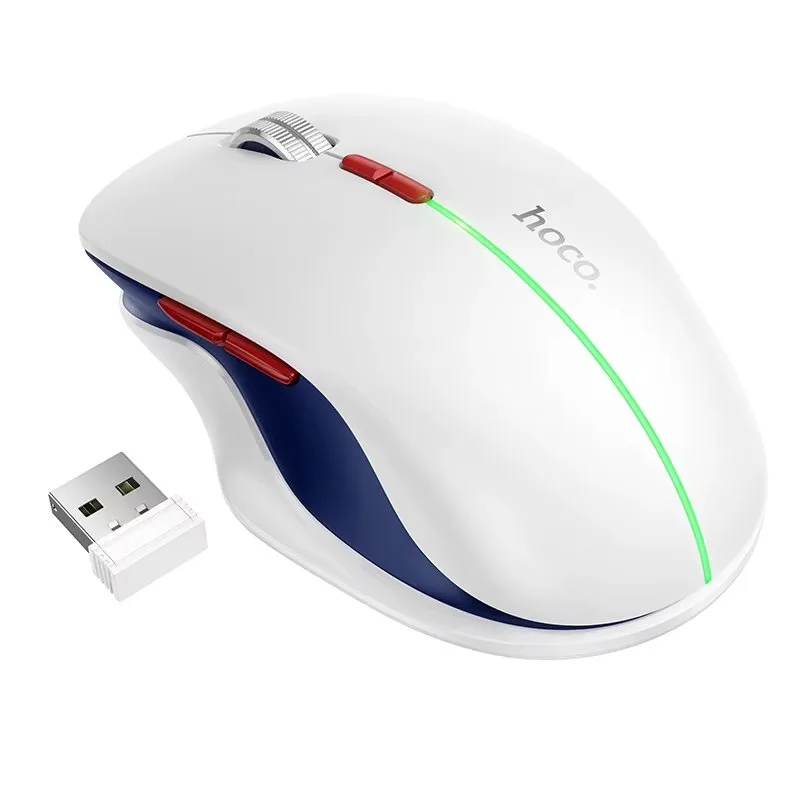 Hoco GM40 Dixon RGB dual-mode wireless mouse(rechargeable version) space white