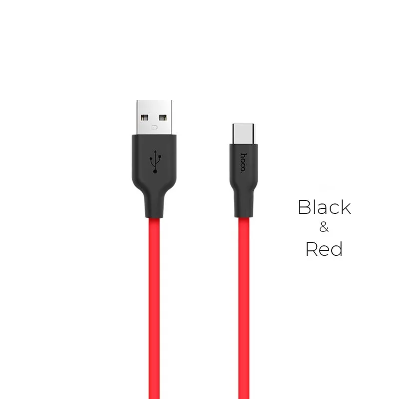 Hoco X21 Silicone Type-C charging cable black＆red