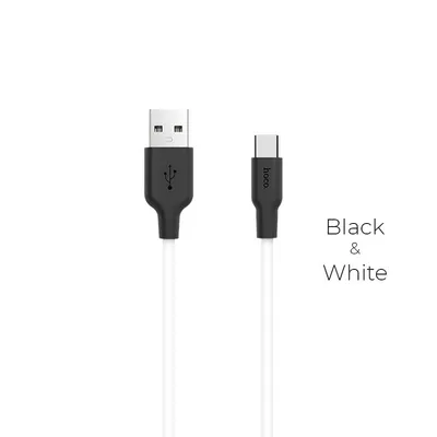 Hoco X21 Silicone Type-C charging cable black＆white