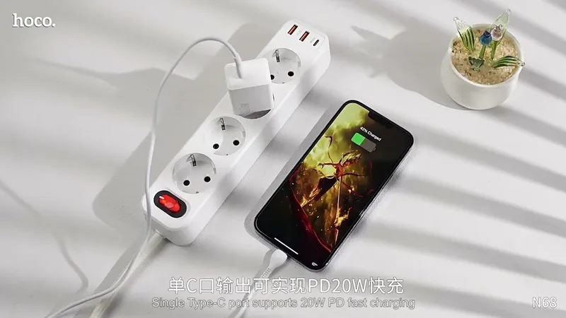 Hoco N68 Nuevo single port PD20W charger(EU) white