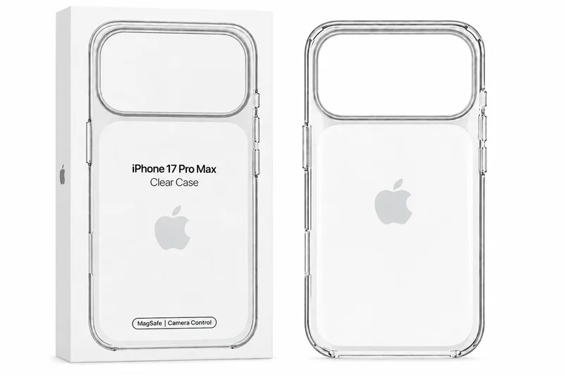 გამჭვირვალე ქეისი MagSafe-ით და კამერის ღილაკით iPhone 17 Pro Max-ისთვის