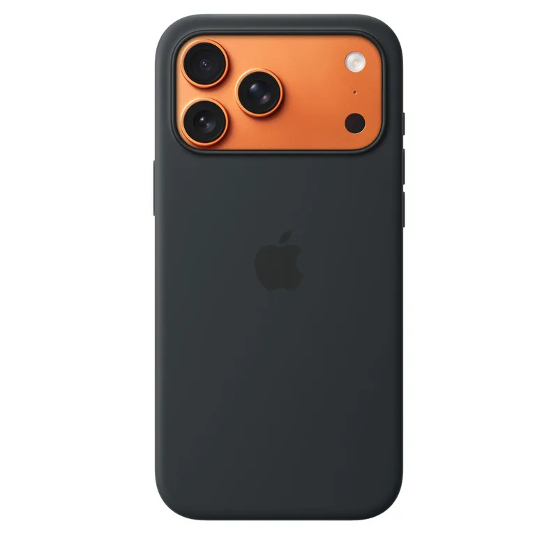სილიკონის ქეისი iPhone 17 Pro Max-ისთვის, შავი