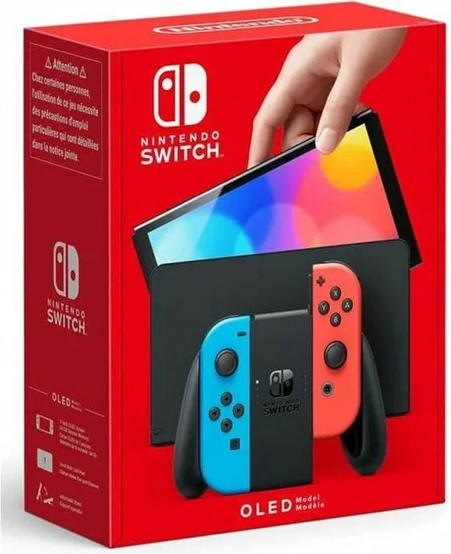 Nintendo Switch - OLED Model with Neon Red & Neon Blue Joy-Con