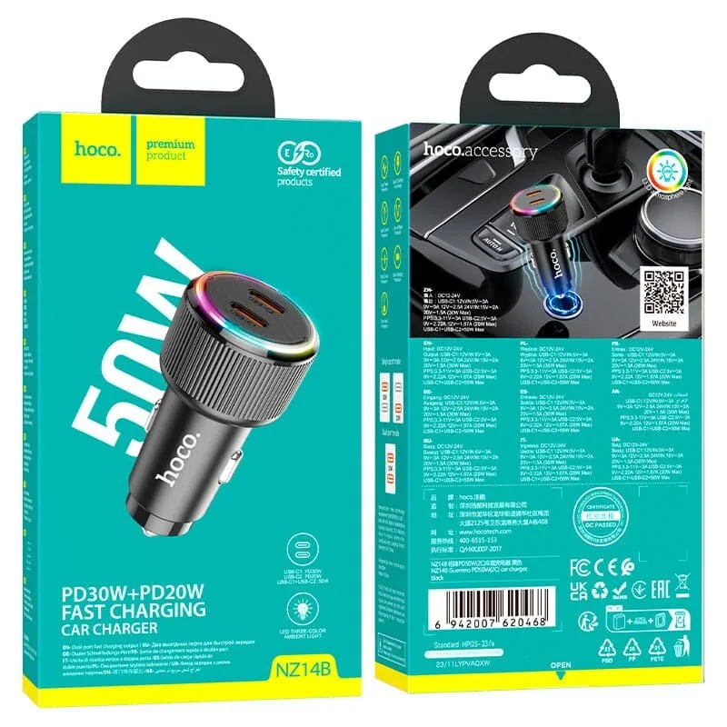 Hoco NZ14B Guerrero PD50W(2C) car charger