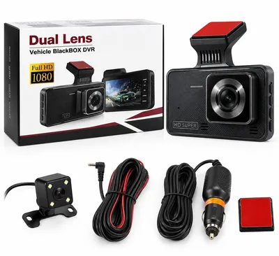 Dual Lens Vehicle Blackbox DVR შუშაზე მიწებვით