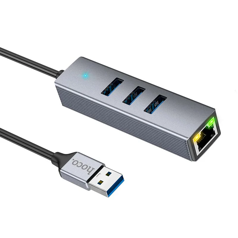 Hoco HB34 Easy link USB Gigabit Ethernet adapter(USB to USB3.0*3+RJ45)