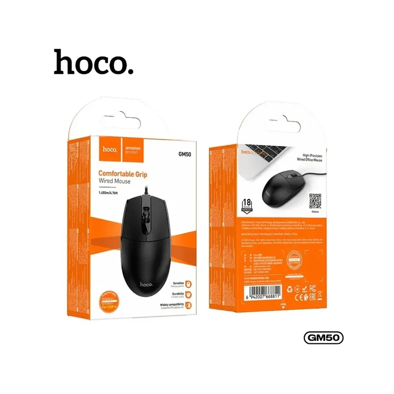 Hoco GM50 League business wired mouse black