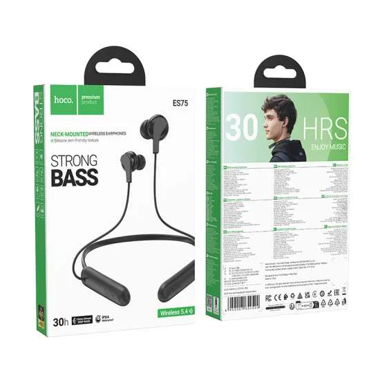 Hoco ES75 Niya neck-hanging BT headset black