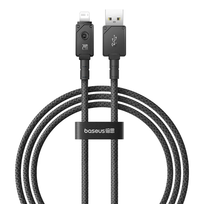 Baseus Unbreakable Series Fast Charging Data Cable USB to iP 2.4A 1m Cluster Black