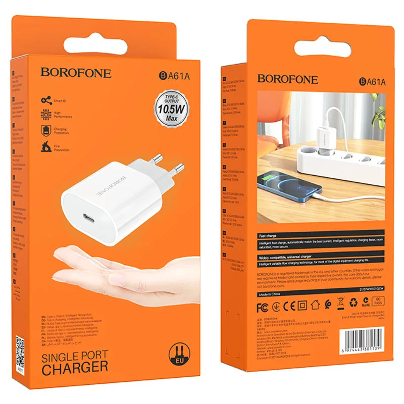 Borofone BA61A Origin single Type-C charger(EU)