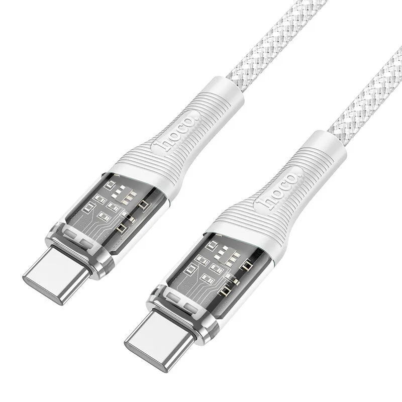 Hoco U111 Type-C to Type-C Transparent Discovery Edition 60W charging data cable