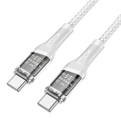Hoco U111 Type-C to Type-C Transparent Discovery Edition 60W charging data cable