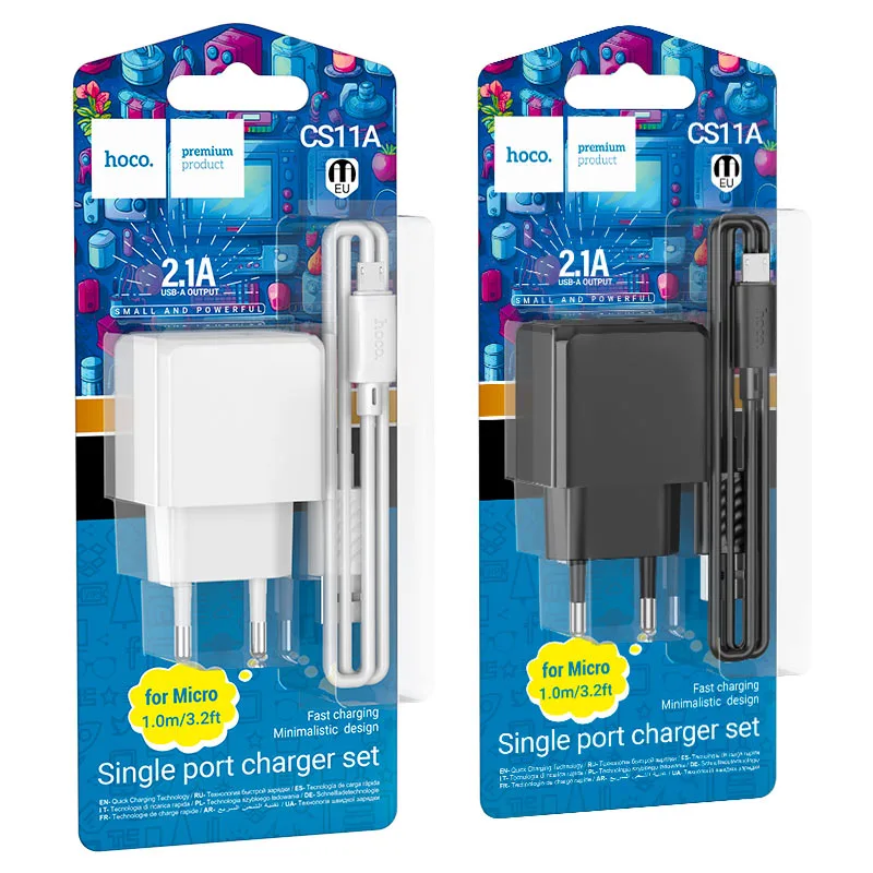 Hoco CS11A Ocean single port charger set(Micro)(EU) White