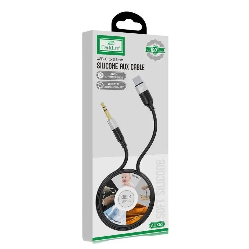 Earldom Silicone Aux Cable USB-C to 3.5 ET-AUX55(TC)