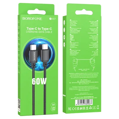 Borofone BX87 Sharp 60W charging data cable for Type-C to Type-C(packaged)
