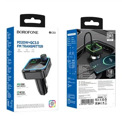 Borofone BC53 Highway PD20W+QC3.0 car BT FM transmitter