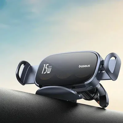 Baseus LightChaser Series Triple-Coil Wireless Charging Electric Car Mount Clust