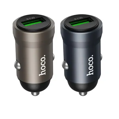 Hoco Z62 Energy single-port QC3.0 car charger metal gray