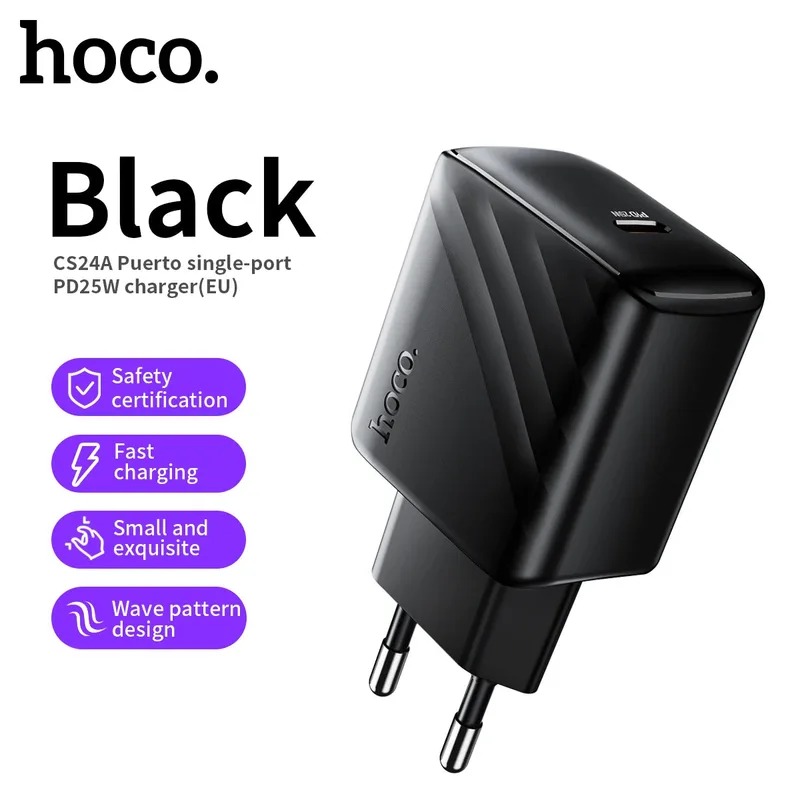 Hoco CS24A Puerto single-port PD25W charger(EU) black