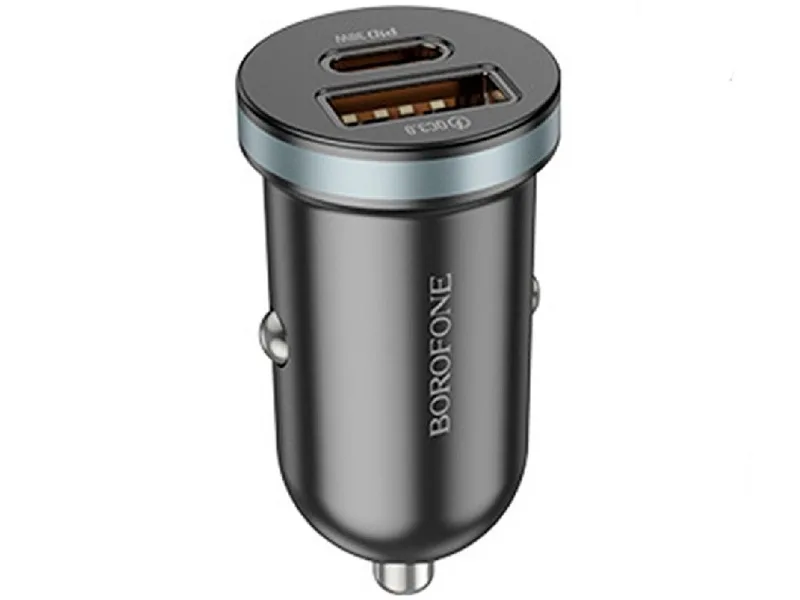 Borofone BZ22 Scenery dual port PD30W+QC3.0 car charger black