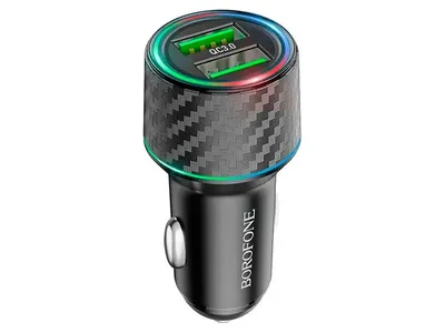 Borofone BZ21A Brilliant 36W dual port QC3.0 car charger black