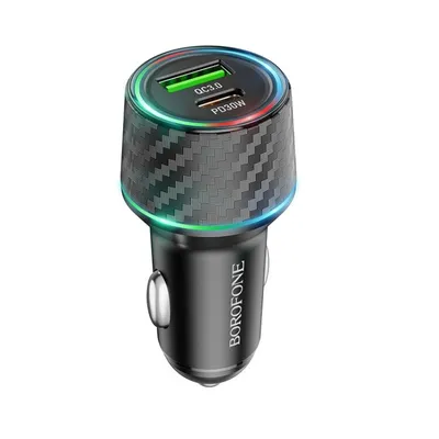 Borofone BZ21 Brilliant 48W dual port PD30W+QC3.0 car charger black