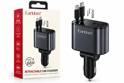 Earldom Retractable Car Charger Max 66W CC38