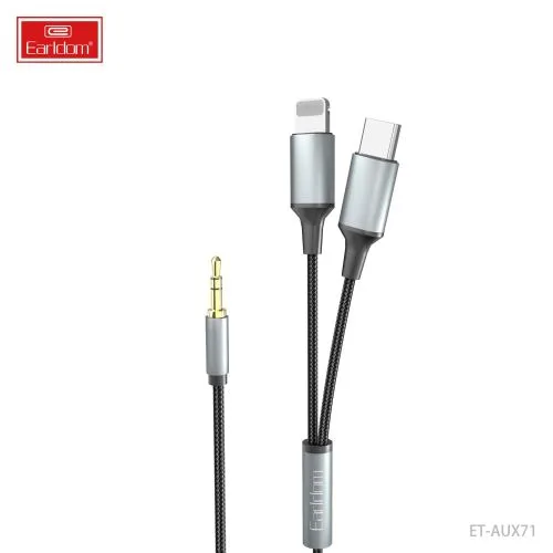 Earldom Aux Lighting USb-C To 3.5MM Aux Audio AUX71