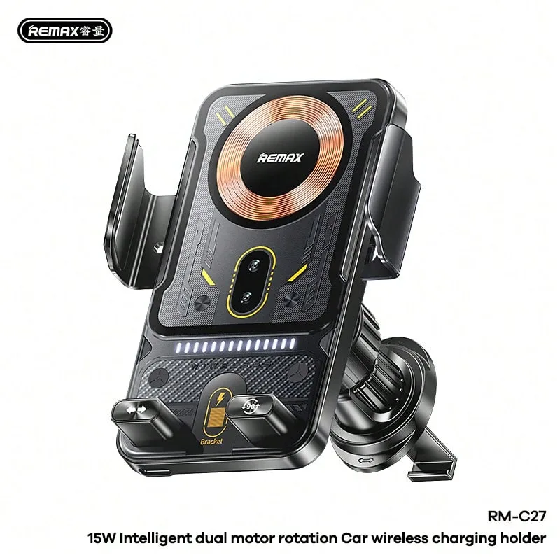 Remax 15W intelligent 2 motors rotating car wireless charging holderRM-C27
