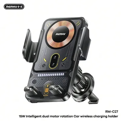 Remax 15W intelligent 2 motors rotating car wireless charging holderRM-C27