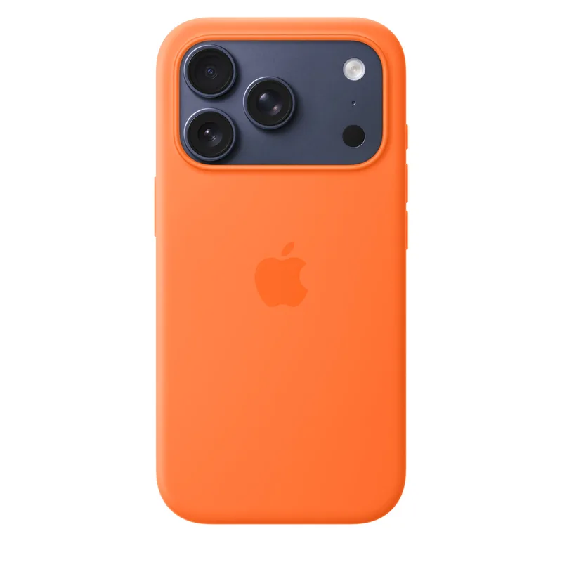 სილიკონის ქეისი ნარინჯისფერი iPhone 17-ისთვის
