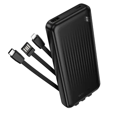 Borofone BJ79 Clever power bank with 3 cables(10000mAh) black