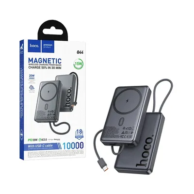 Hoco Q44 Origen dual PD20W magnetic power bank with cable dark(10000mAh) metal g