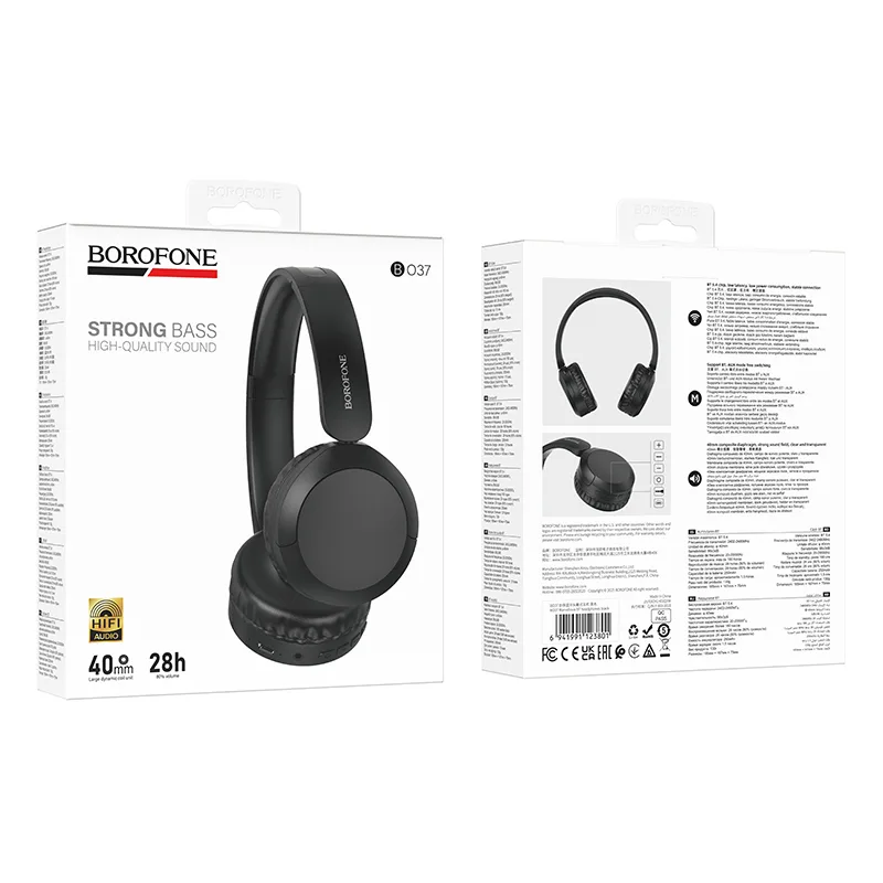Borofone BO37 Marvellous BT headphones black